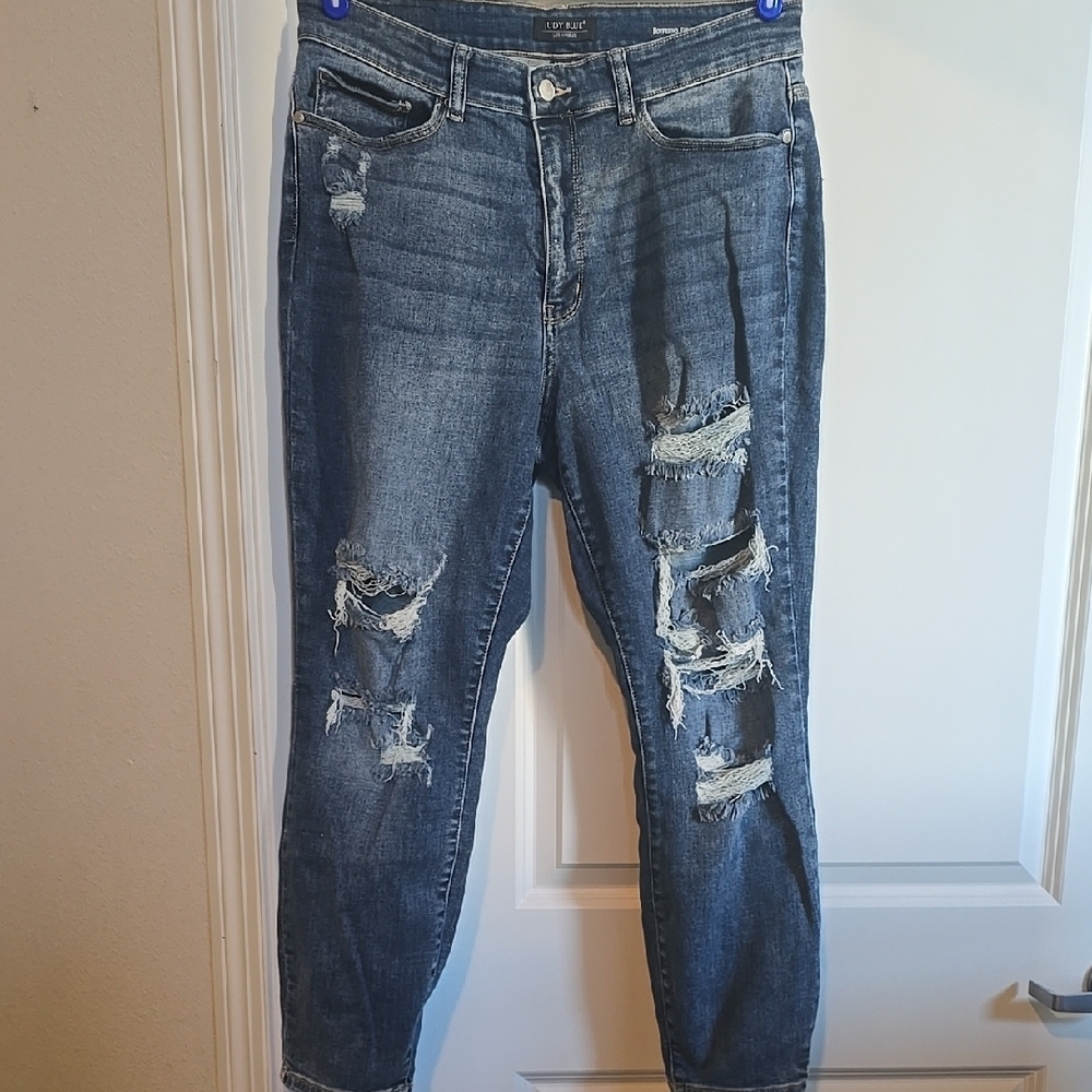Distressed Blue Jeans